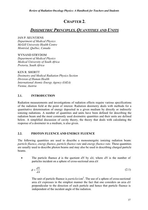 Download Dosimetric Principles Quantities And Units 