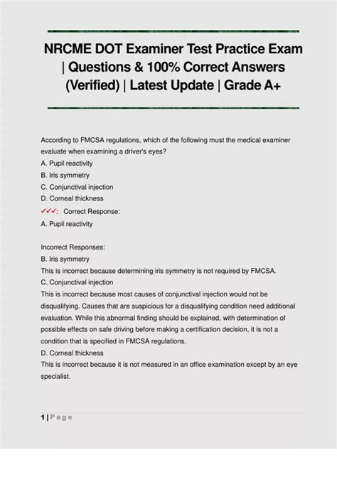 Dot Examiner Practice Test