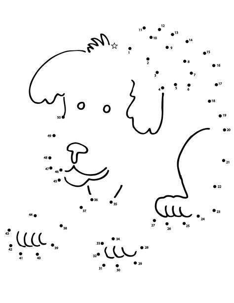 Dot To Dot Dog Coloring Page Funny Coloring Dog Dot To Dot - Dog Dot To Dot