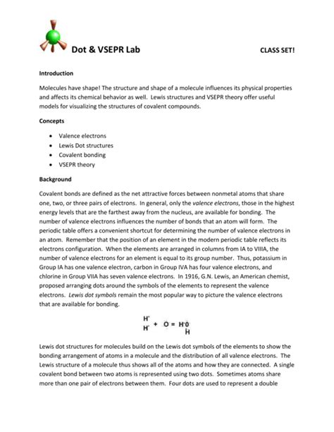 dot vsepr lab class set