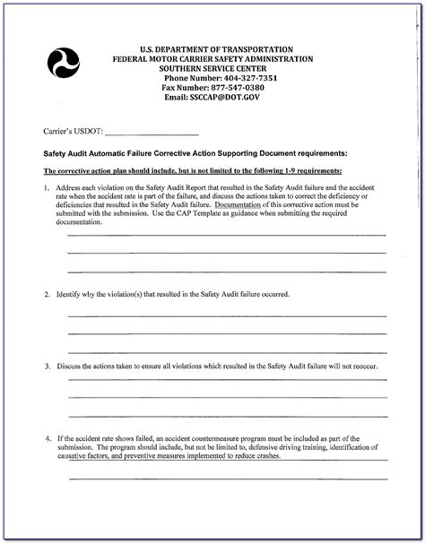 Full Download Dot Corrective Action Plan Template 