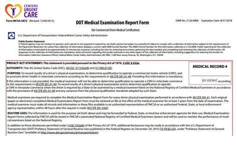 Read Online Dot Physical Examination Guidelines 