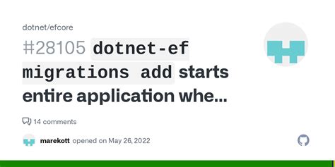 dotnet-ef migrations add starts entire application when ... - Github