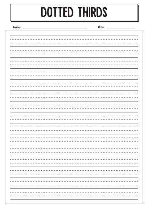 dotted thirds spaces for handwriting