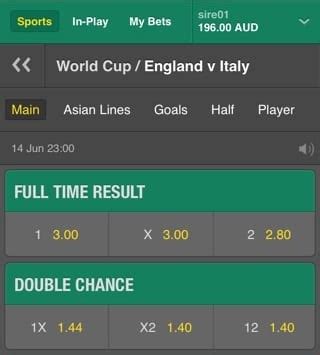 double chance bet365