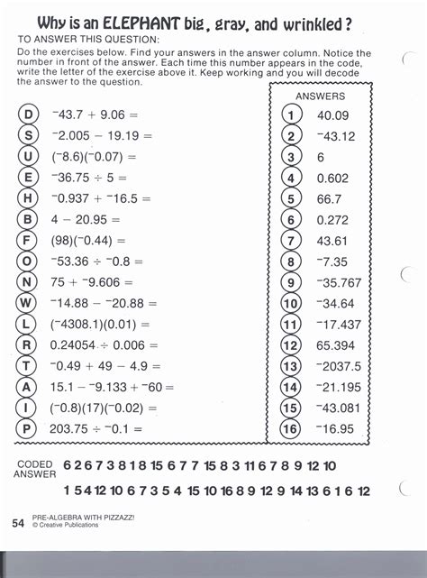 Double Cross Math Worksheet E 25 Answers