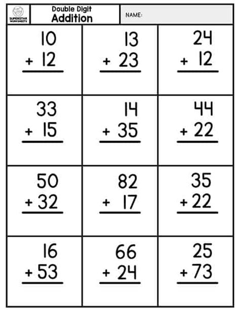 Double Digit Addition Without Regrouping Superstar Worksheets Math Worksheets Double Digit Addition - Math Worksheets Double Digit Addition