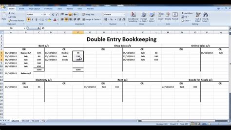 Double Entry Accounting Template Excel Bing