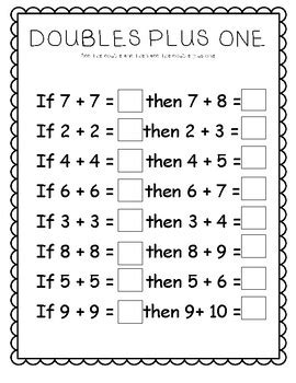 Doubles Plus One Worksheet Doubles 2nd Grade Worksheet - Doubles 2nd Grade Worksheet