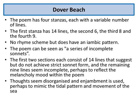 Dover Beach Analysis