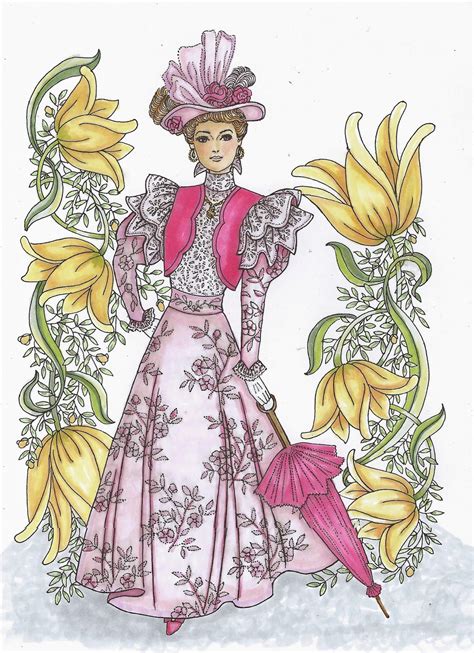 Download Dover Creative Haven Art Nouveau Fashions Coloring Book Adult Coloring 
