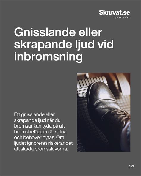 dovt ljud vid inbromsning