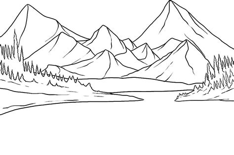 Download Black Mountain Coloring For Free Designlooter 2020 Mountain Scene Coloring Pages - Mountain Scene Coloring Pages