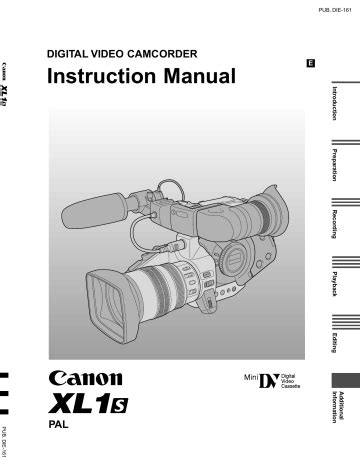 Download Canon Xl1 Ntsc Users Guide English Canon Xl1 User Manual Pdf - Canon Xl1 User Manual Pdf