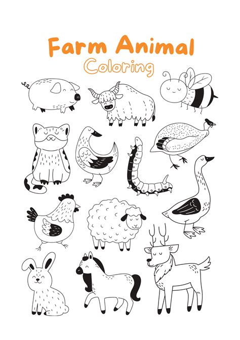 Download Farm Animals Coloring For Free Designlooter 2020 Farm Animal Colouring Pages - Farm Animal Colouring Pages
