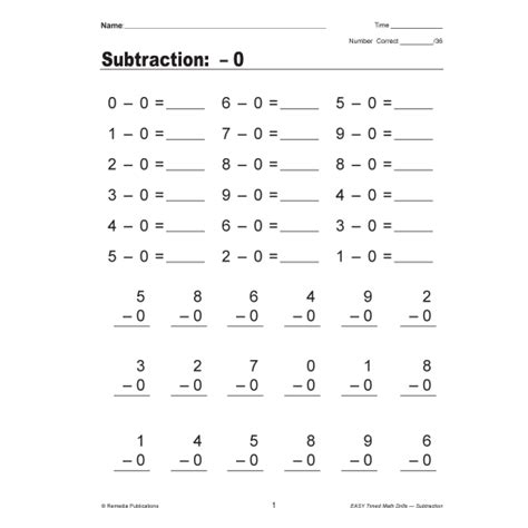 Download Pdf Substraction Drill Ebook Subtraction Drill Sheets - Subtraction Drill Sheets
