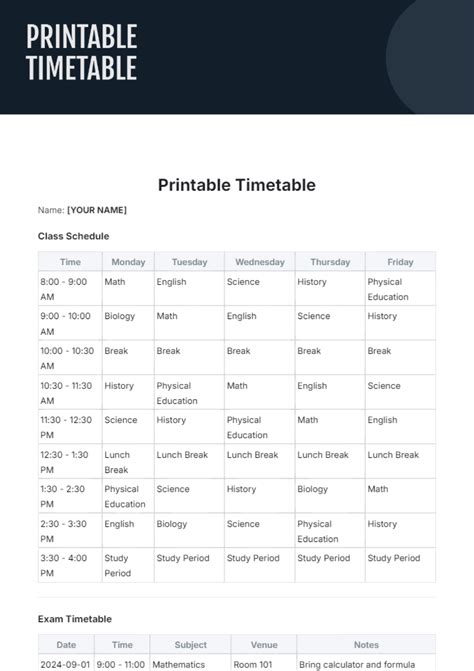 Download The Timetable