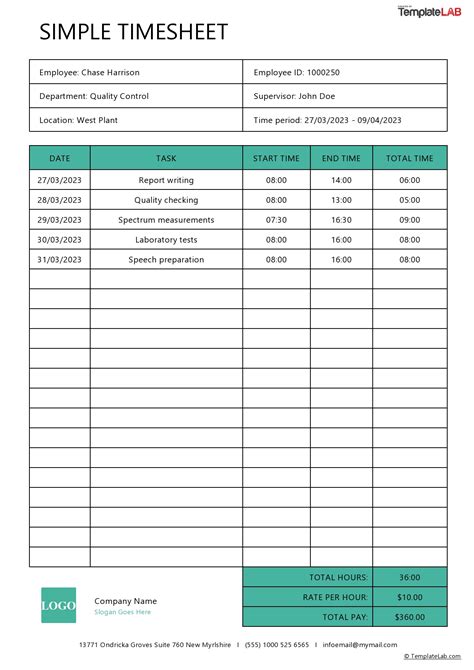 Download Timesheet Template