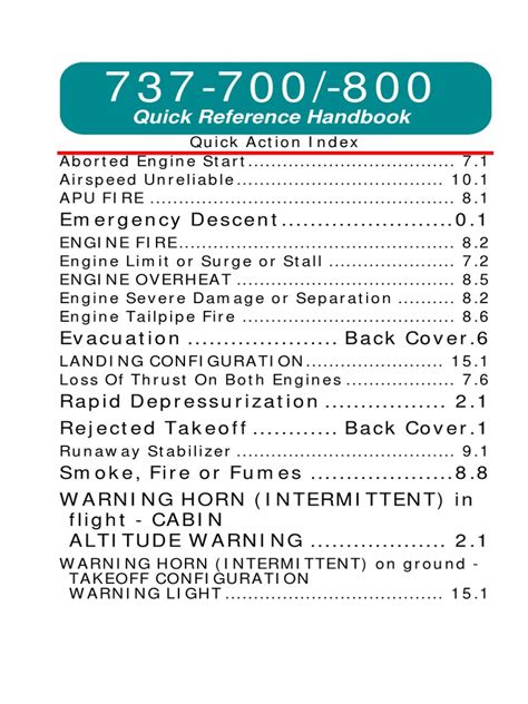 Read Download 737 Quick Reference Guide 