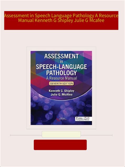 Download Download Assessment In Speech Language Pathology A Resource Manual Pdf 