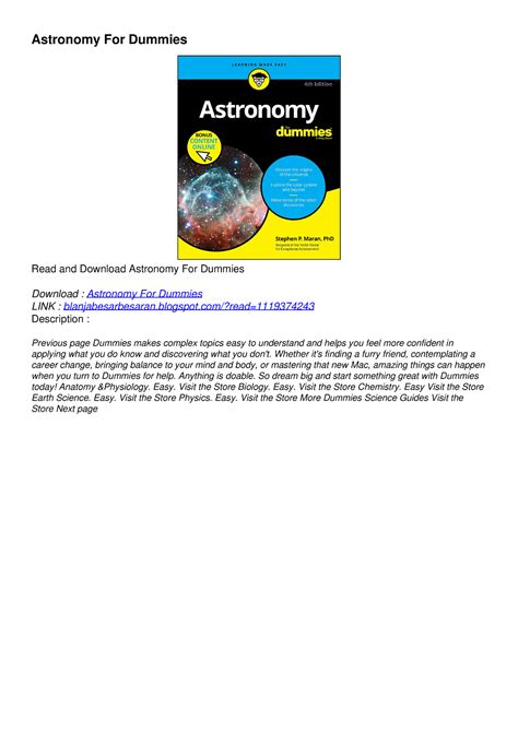 Download Download Astronomy For Dummies Pdf 