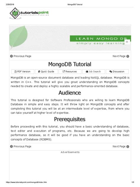 Download Download Mongodb Tutorial Pdf Version Tutorialspoint 