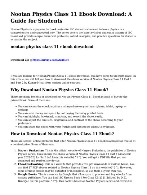 Full Download Download Nootan Physics Class 11 Numerical Guide 