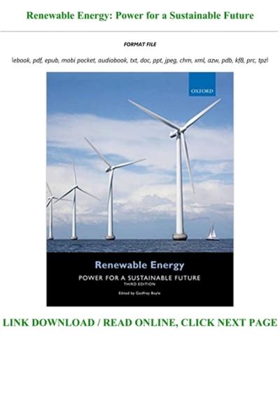 Read Download Renewable Energy Power For A Sustainable Future Pdf 