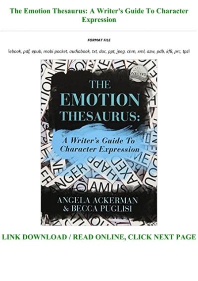 Read Online Downloads Pdf The Emotion Thesaurus A Writers Guide To 