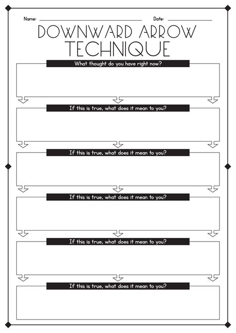 downward arrow technique worksheet