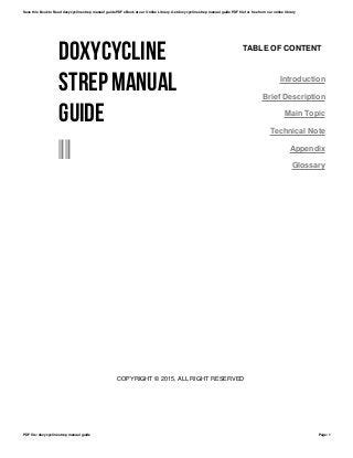 Read Online Doxycycline Strep Manual Guide 