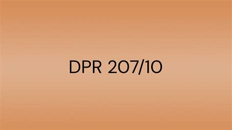 Dpr 207 Del 2010