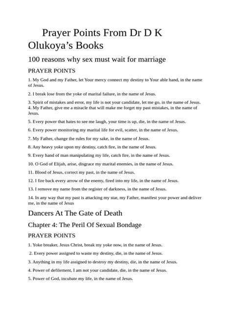 Dr Dk Olukoya Prayer Points