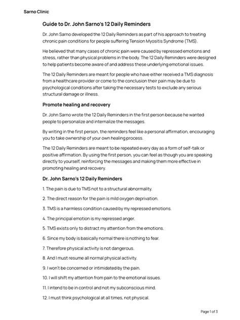 Dr Sarno Study Guide