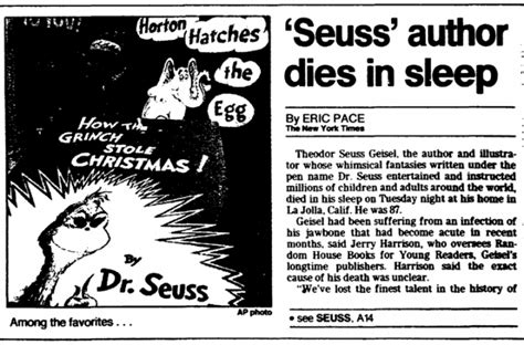 dr seuss death biography