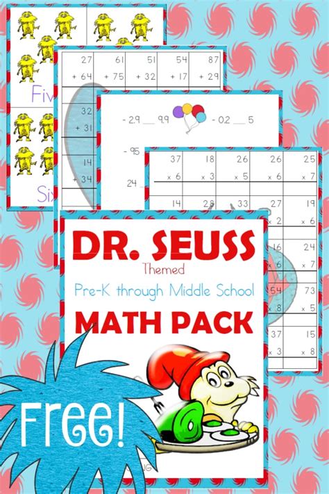 Dr Seuss Math Pack Prek Middle School Year Math For Prek - Math For Prek