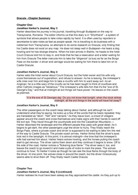 dracula chapter 1 summary