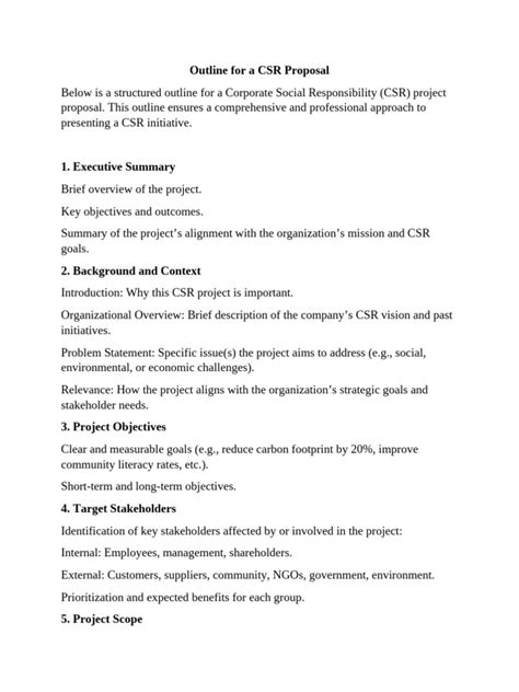 Draft Proposal Csr