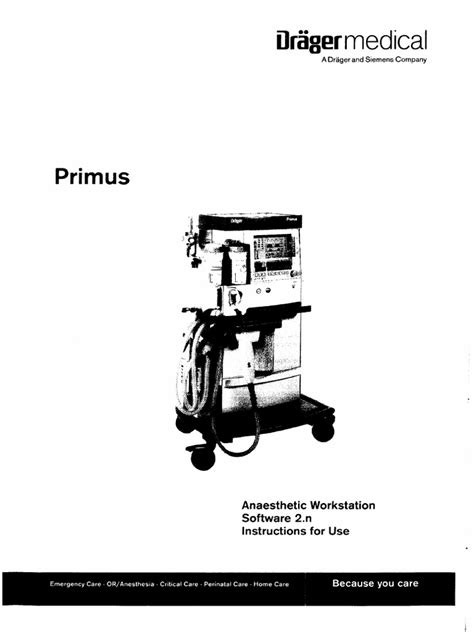 Drager Primus Service And User Manual