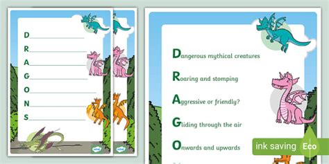 dragon acrostic poem example