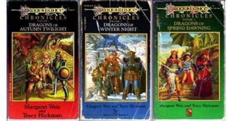 Dragonlance Chronicles Four Volume Set Dragons Of Autumn Twilight Dragons Of Winter Night Dragons Of Spring Dawning Dragons Of Summer Flame