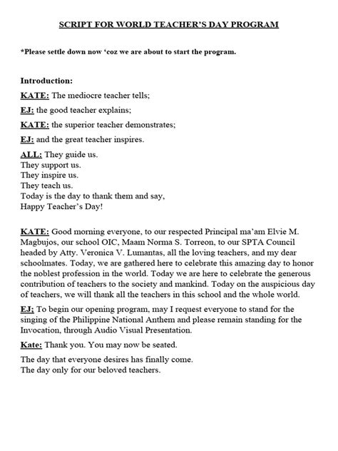 Drama Script For Teachers Day