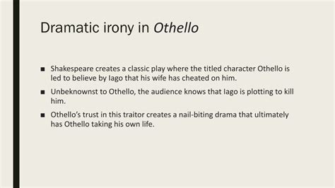 Dramatic Irony In Othello