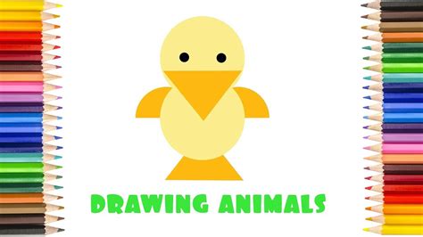 Draw Cute Animals Using Simple Shapes Amp Learn Draw Animals Using Shapes - Draw Animals Using Shapes