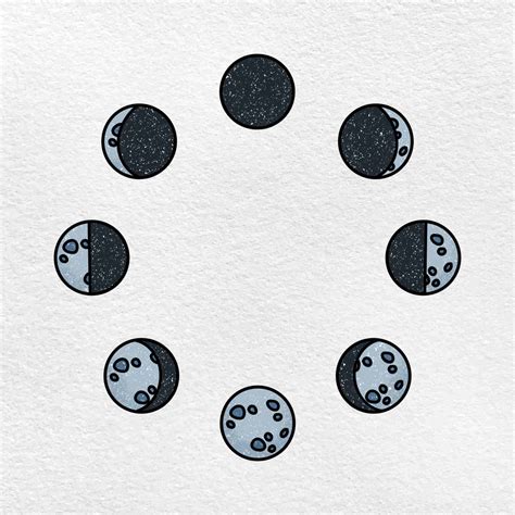 Draw Moon Phases Helloartsy Drawing Of Phases Of Moon - Drawing Of Phases Of Moon