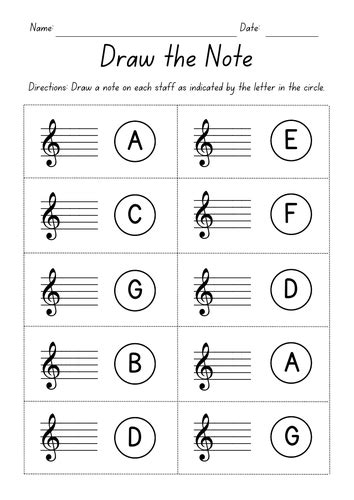 Draw The Note Treble Clef Worksheets Teaching Resources Treble Clef Drawing Worksheet - Treble Clef Drawing Worksheet