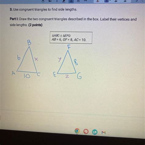 draw the two congruent triangles described in the box