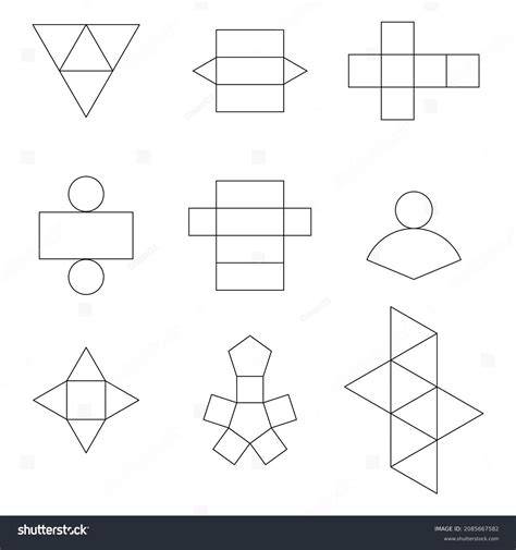 drawing a net figures of a polyhedron