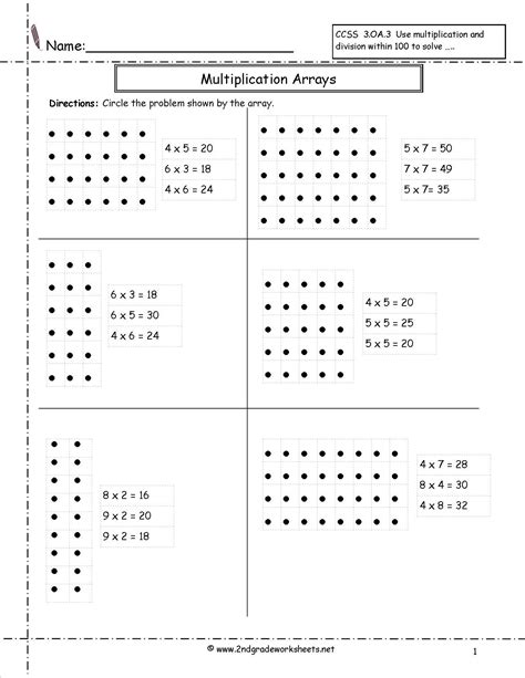 Drawing And Determining With Arrays Worksheets Math Aids Math Array Worksheets - Math Array Worksheets