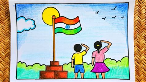 Drawing Of Flag Hoisting